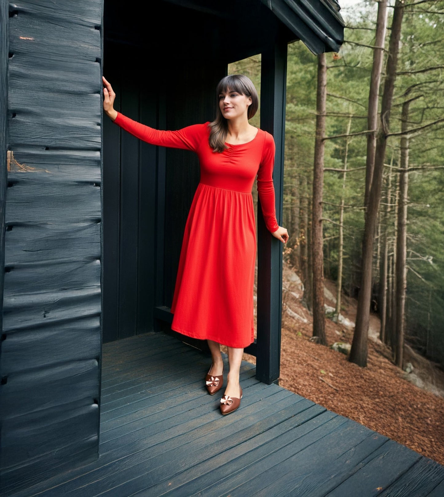 Pointed Toe Ballerinas Flats - Brown