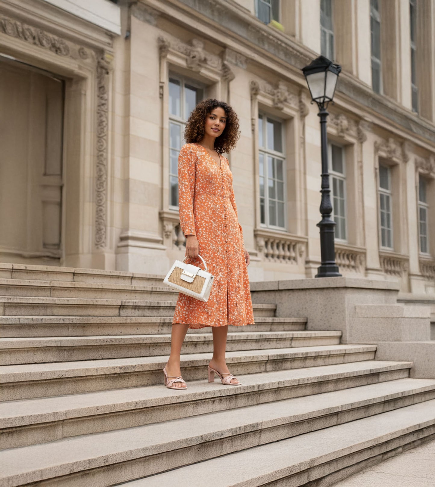 Patent Croco Strappy Sandals - Peach