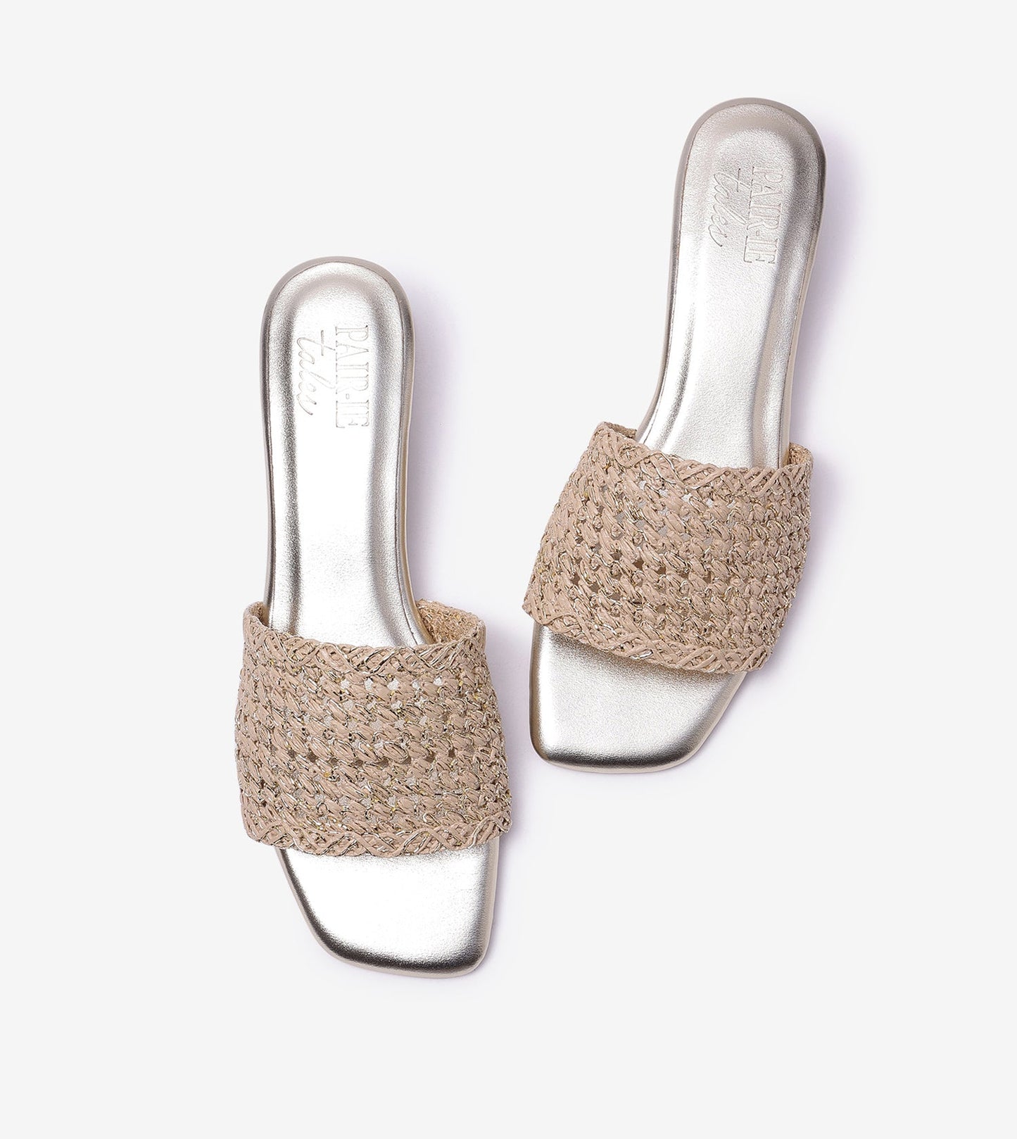 Woven Grace Block Heels - Golden