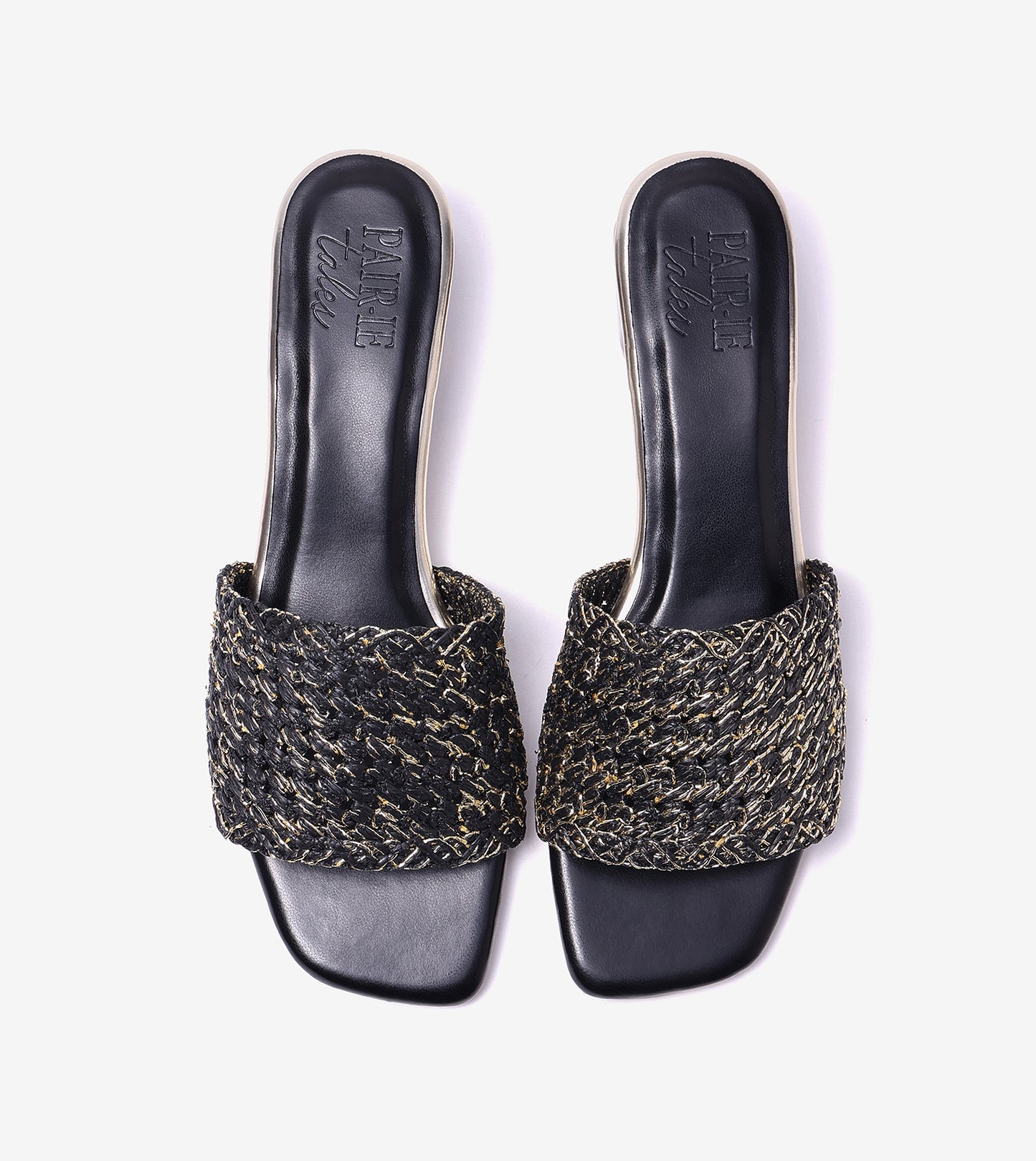 Woven Grace Block Heels - Black