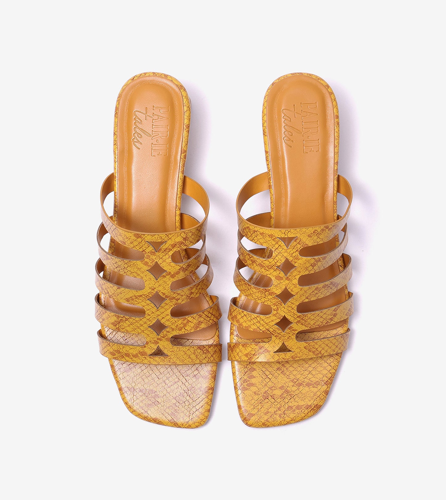 Cutout mule Block Heel - Mustard