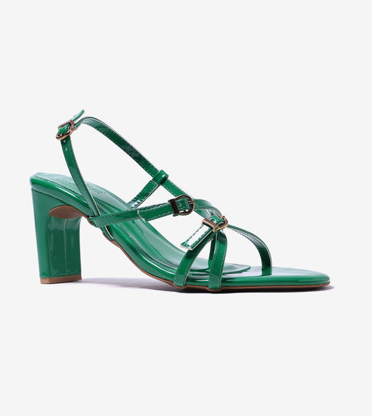 Trendy Strappy Straight Heel - Green