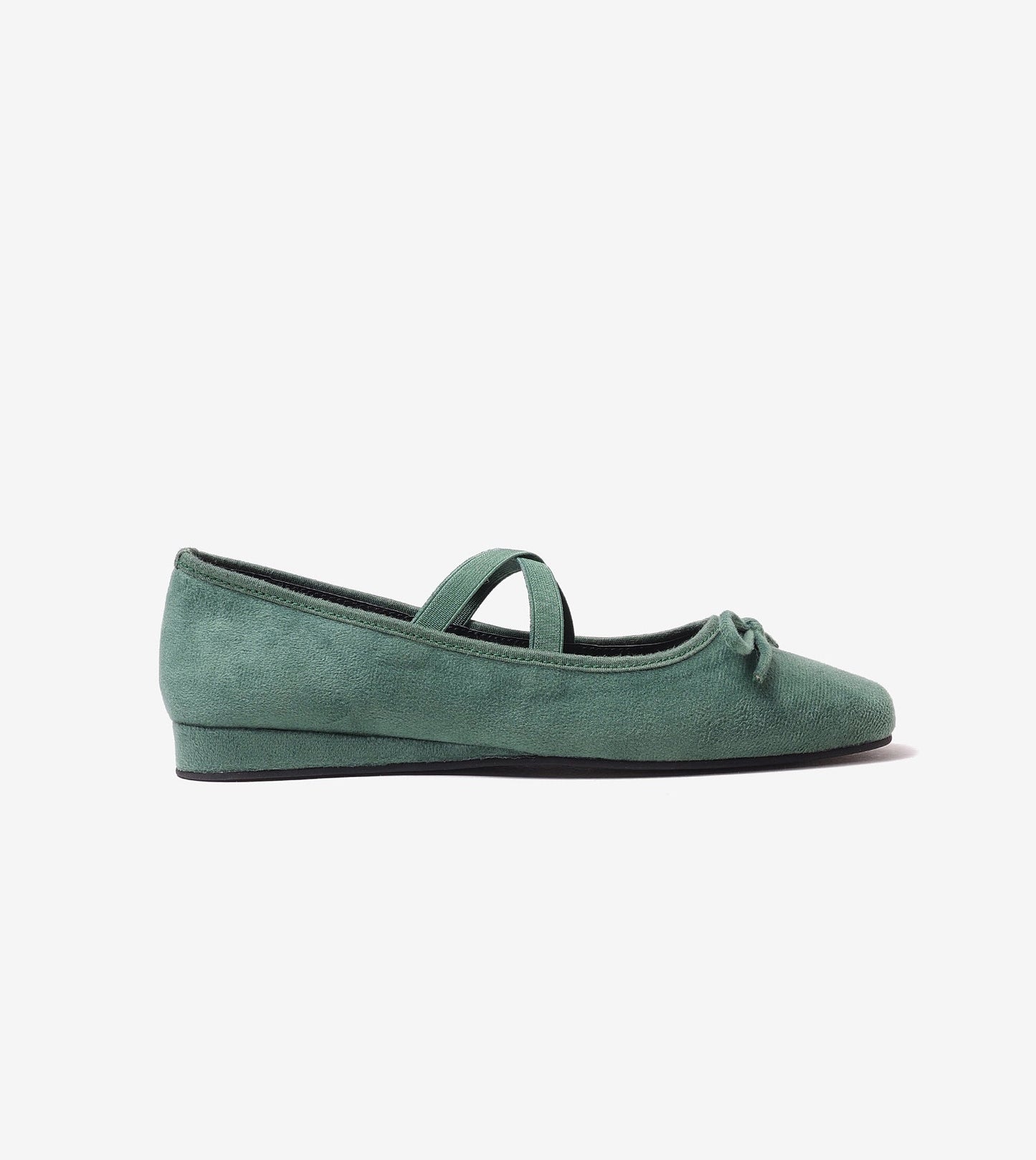 Suede Mary Jane Flats - Green