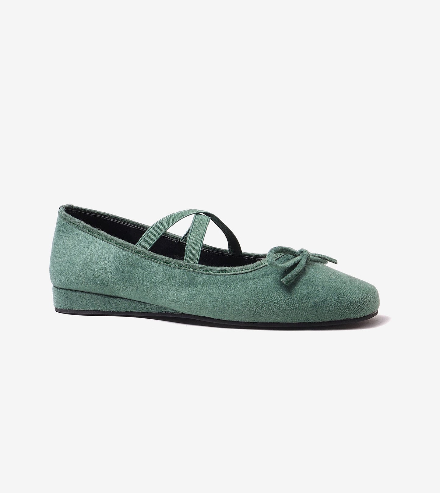Suede Mary Jane Flats - Green