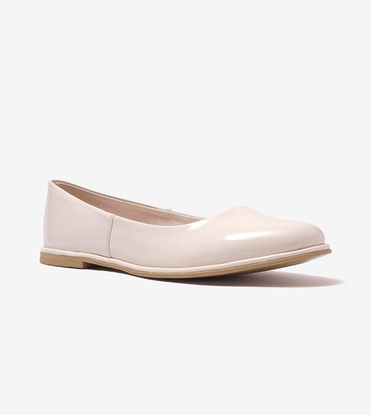Modern Classic Patent Ballet Flats - Cream