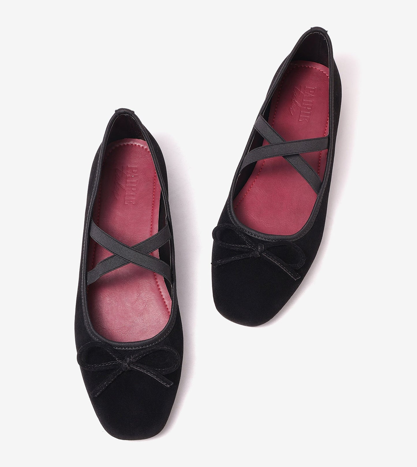 Suede Mary Jane Flats - Black