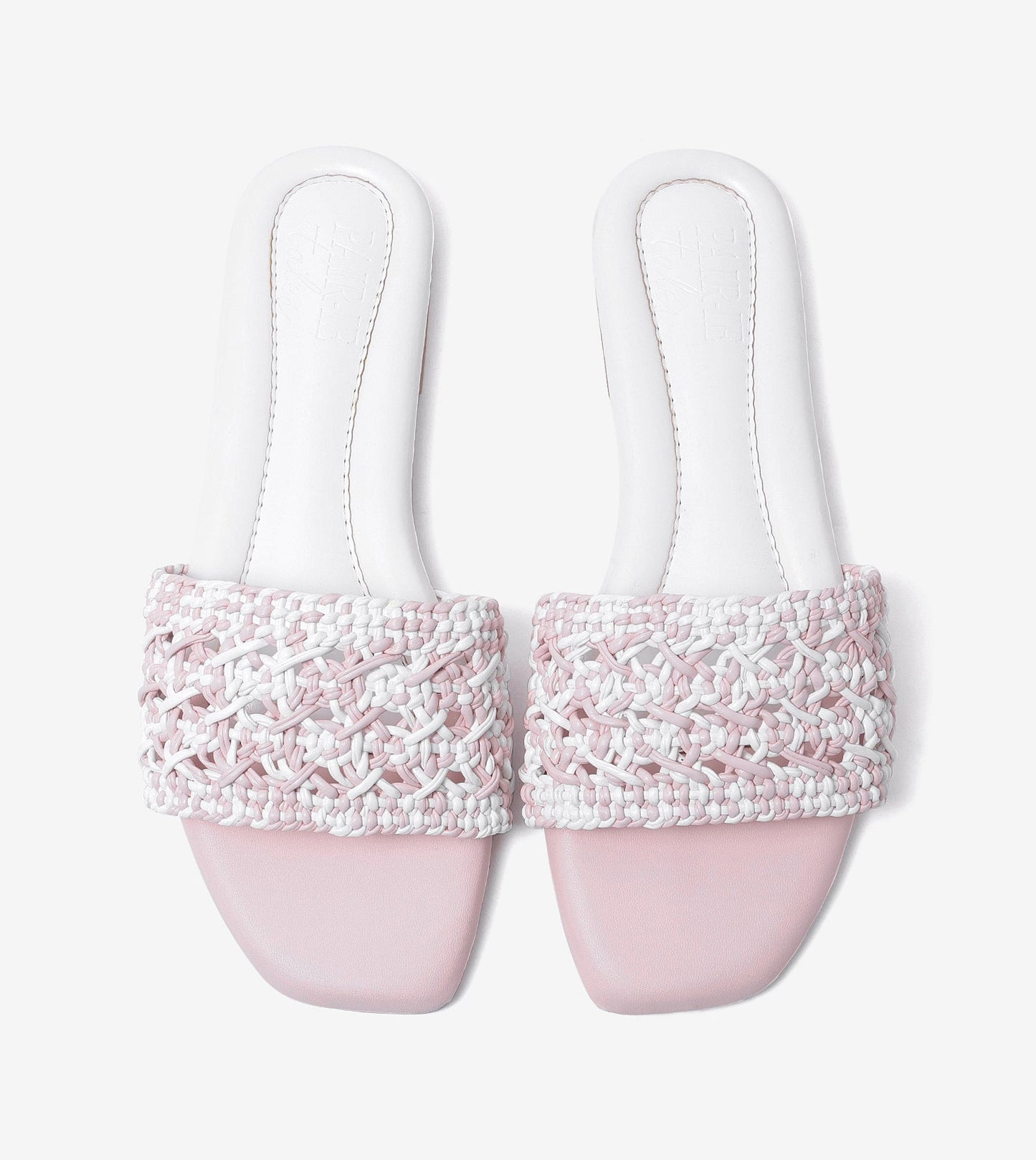 Textured Strap Slides Flat Sandal - Pink
