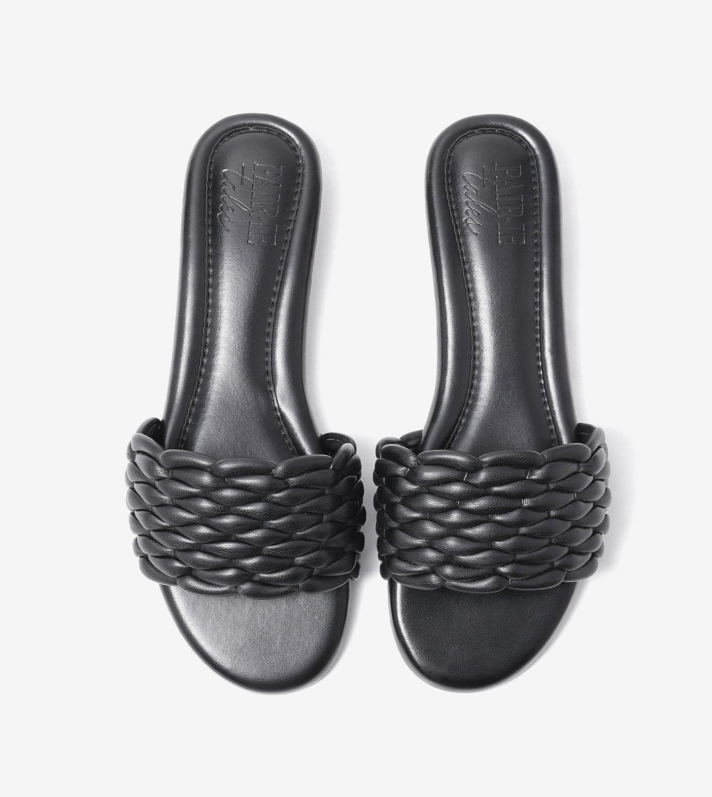 Braided Strap Comfort Slides - Black