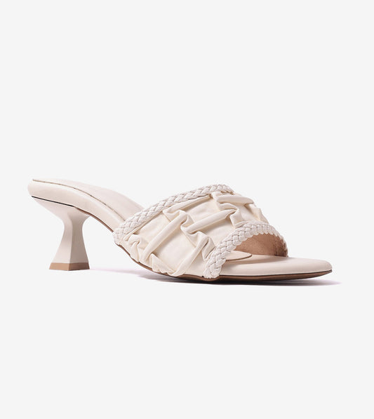 Braided Knot Strap Heels - Beige
