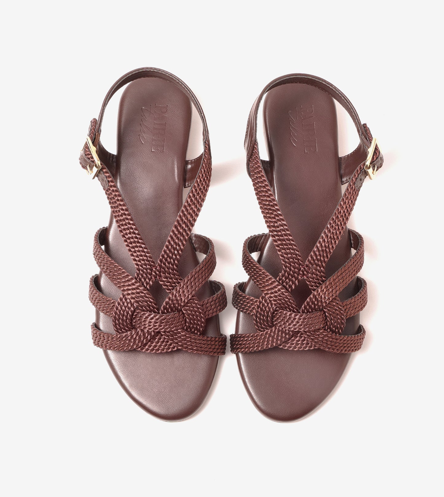 Entwined Woven Strap Flats Sandal - Brown