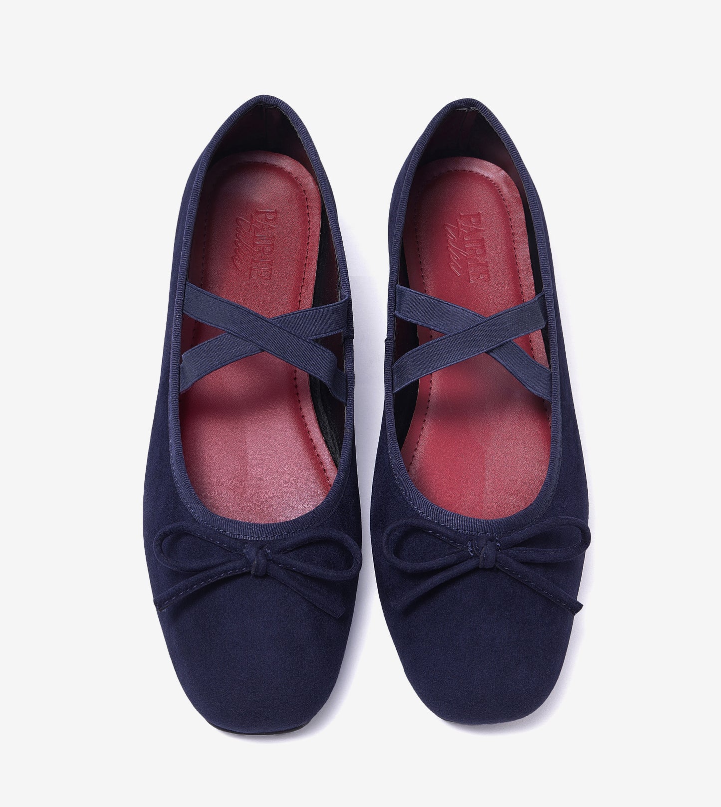 Velvet Mary Jane Flats - Navy Blue