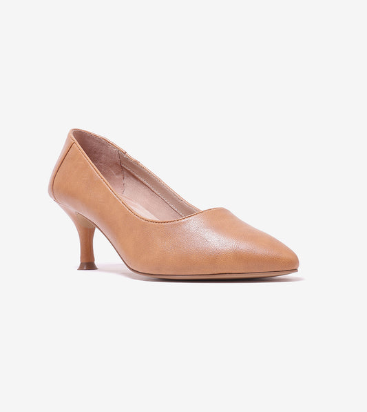 Classic Pointed-Toe Pumps - Camel