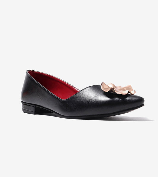 Pointed Toe Ballerinas Flats - Black