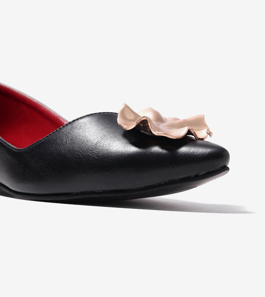 Pointed Toe Ballerinas Flats - Black