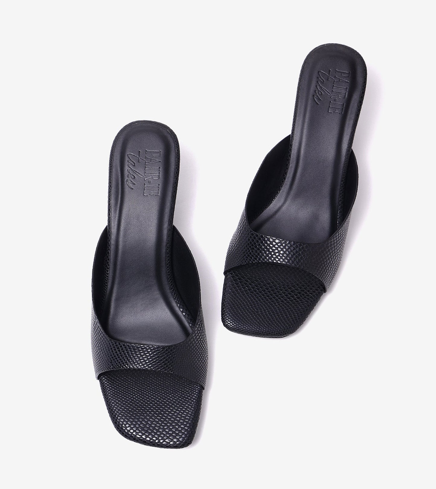 Statement Textured Mules - Black