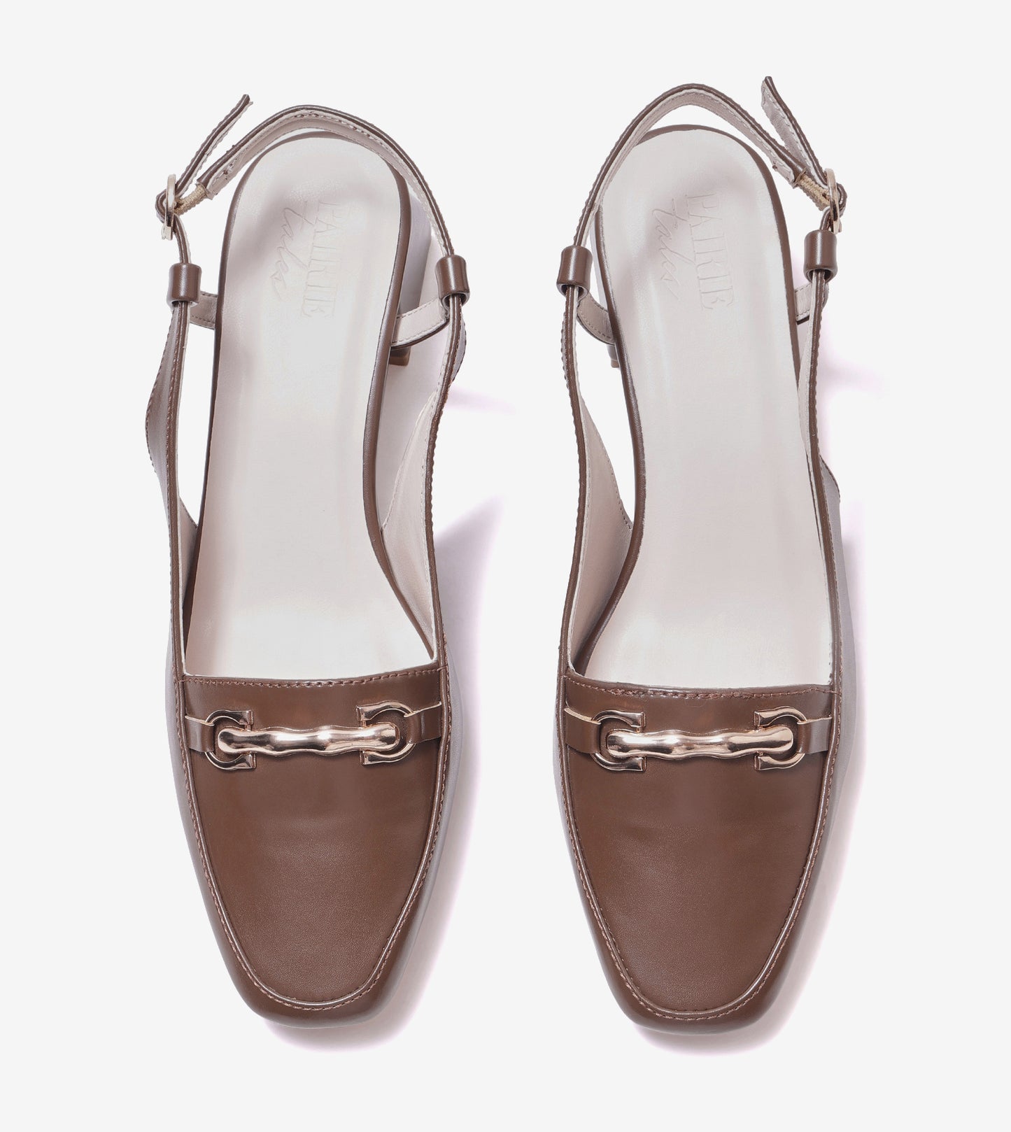 Classic Detail Slingback Heels - Brown