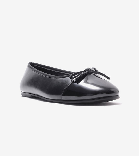 Classic Bow Detail Ballet Flats - Black