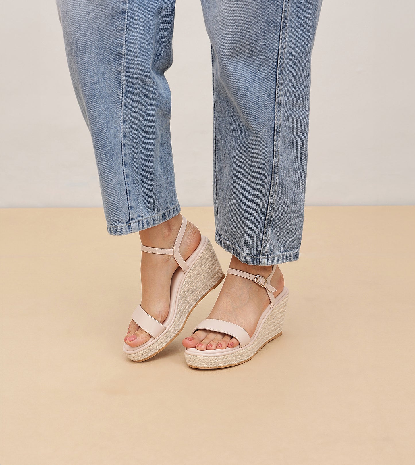 Espadrille Wedges - Cream