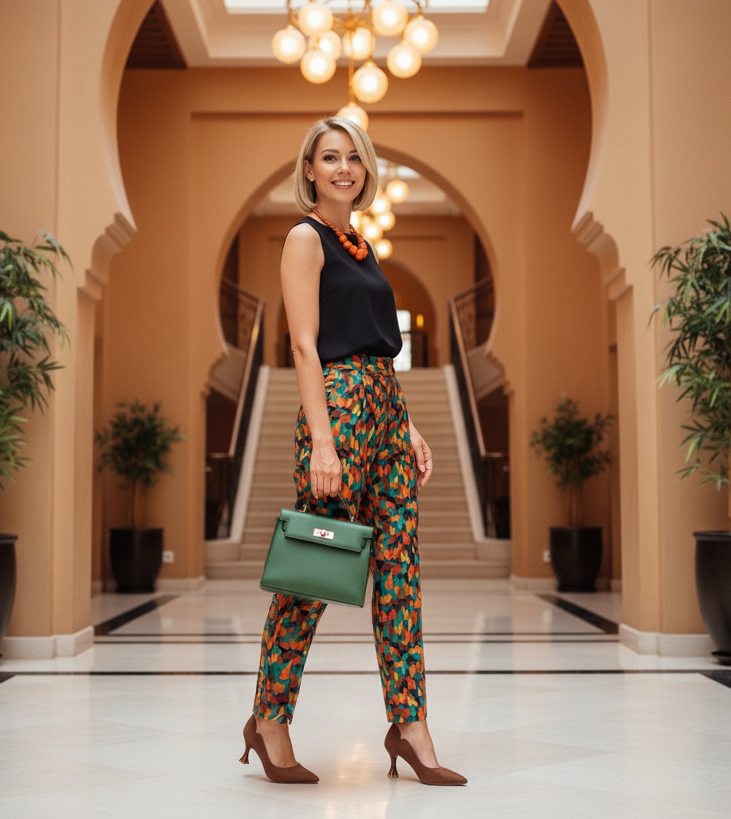 Pointed Toe Sculpted Pumps - Brown