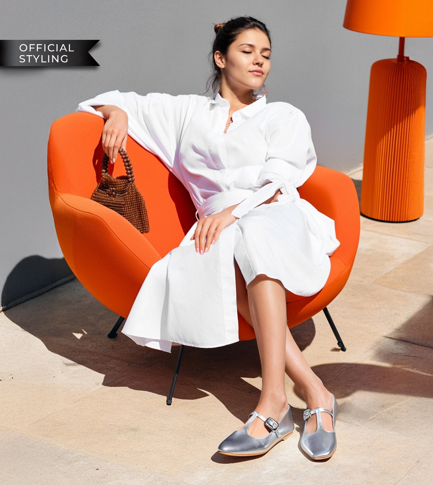 T-Strap Metallic Mary Janes Flats - Silver