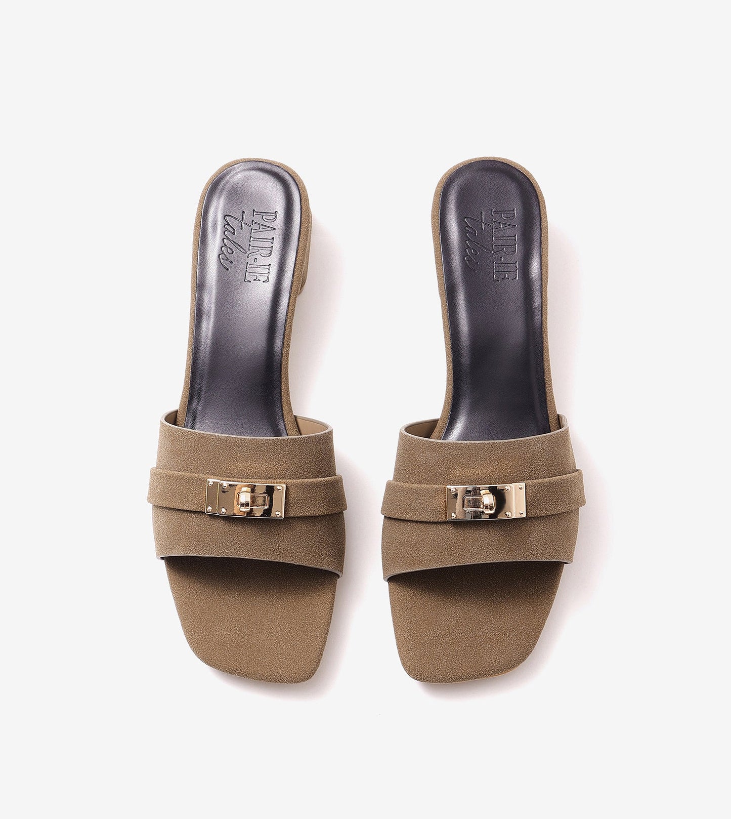 Classic Mules Block Heels - Taupe