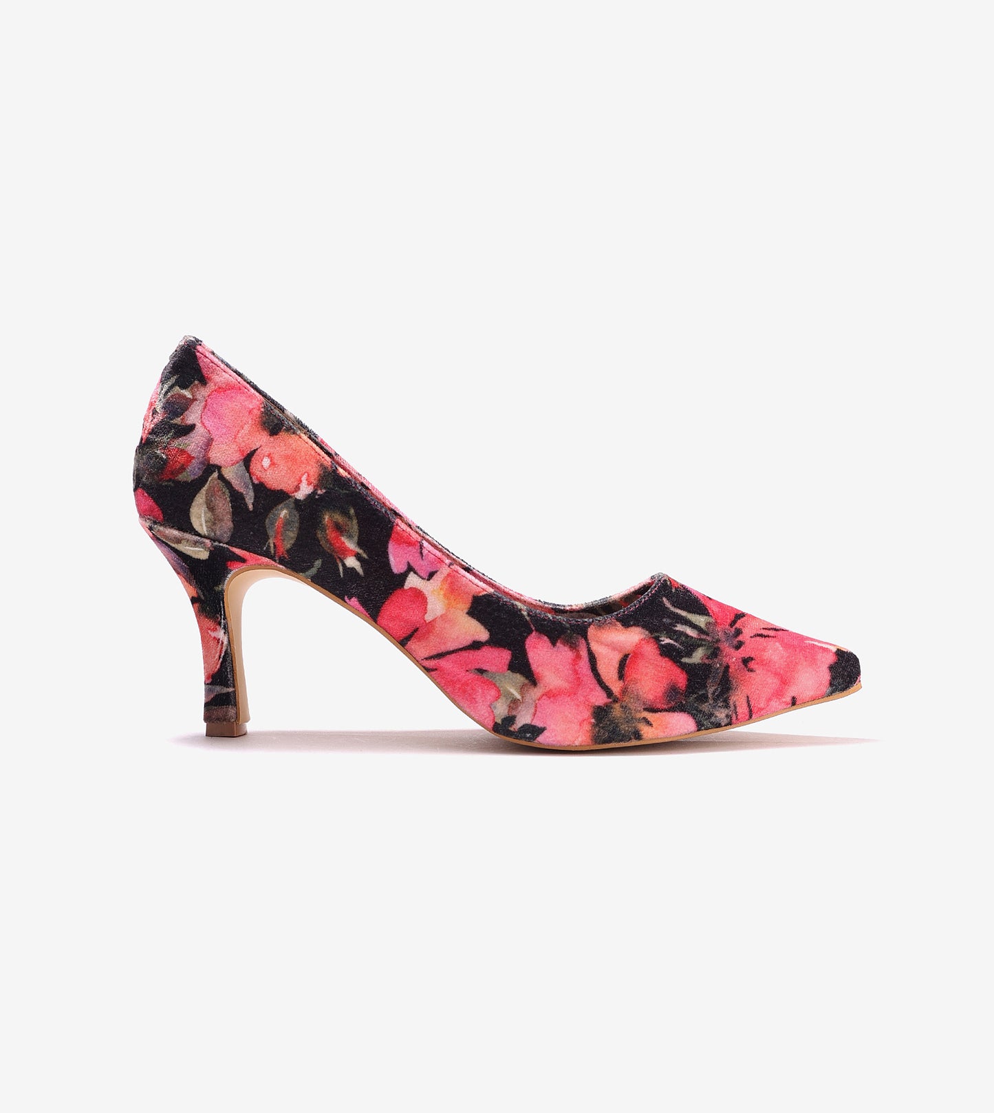 Floral Printed Pumps - Pink