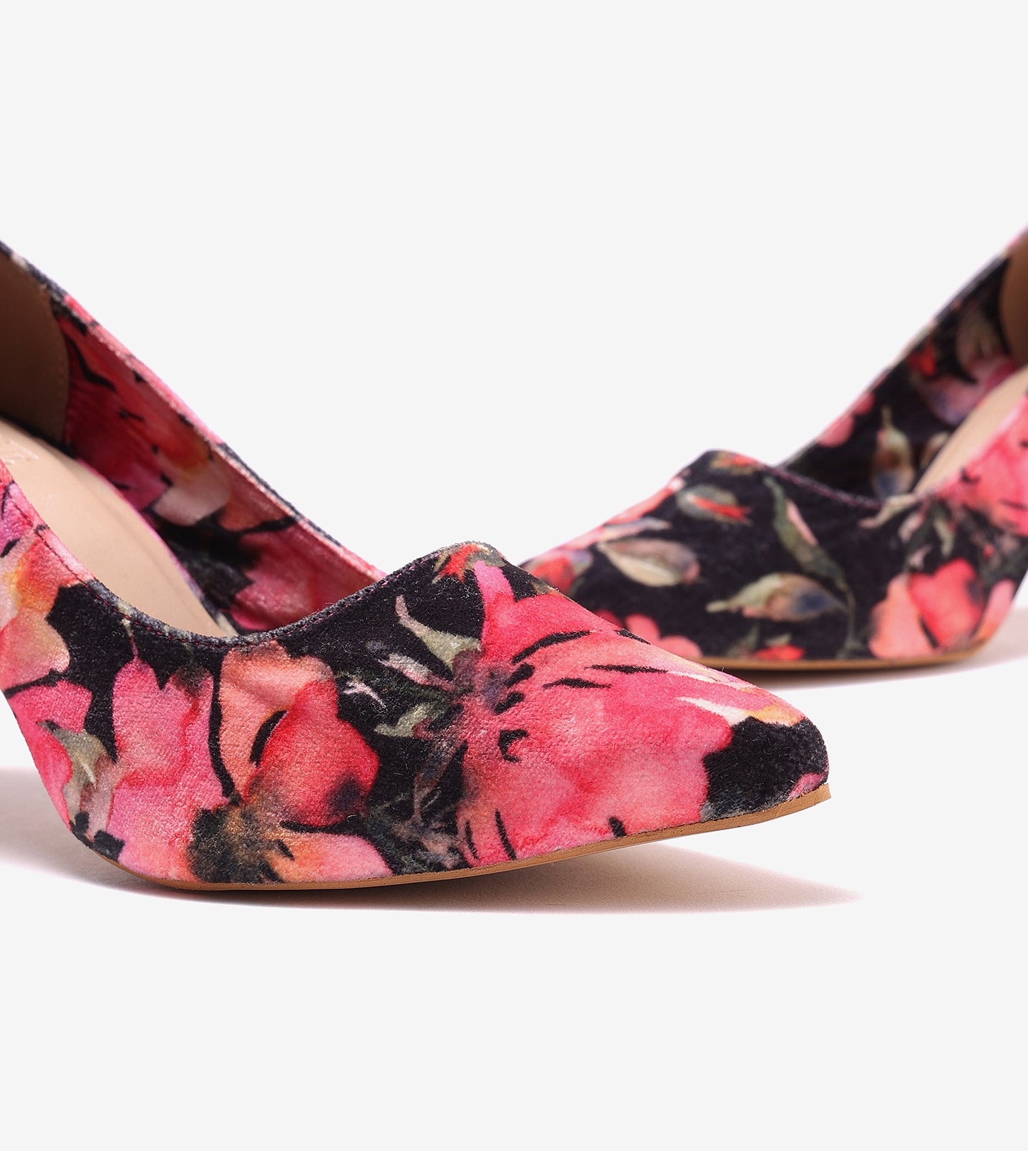 Floral Printed Pumps - Pink