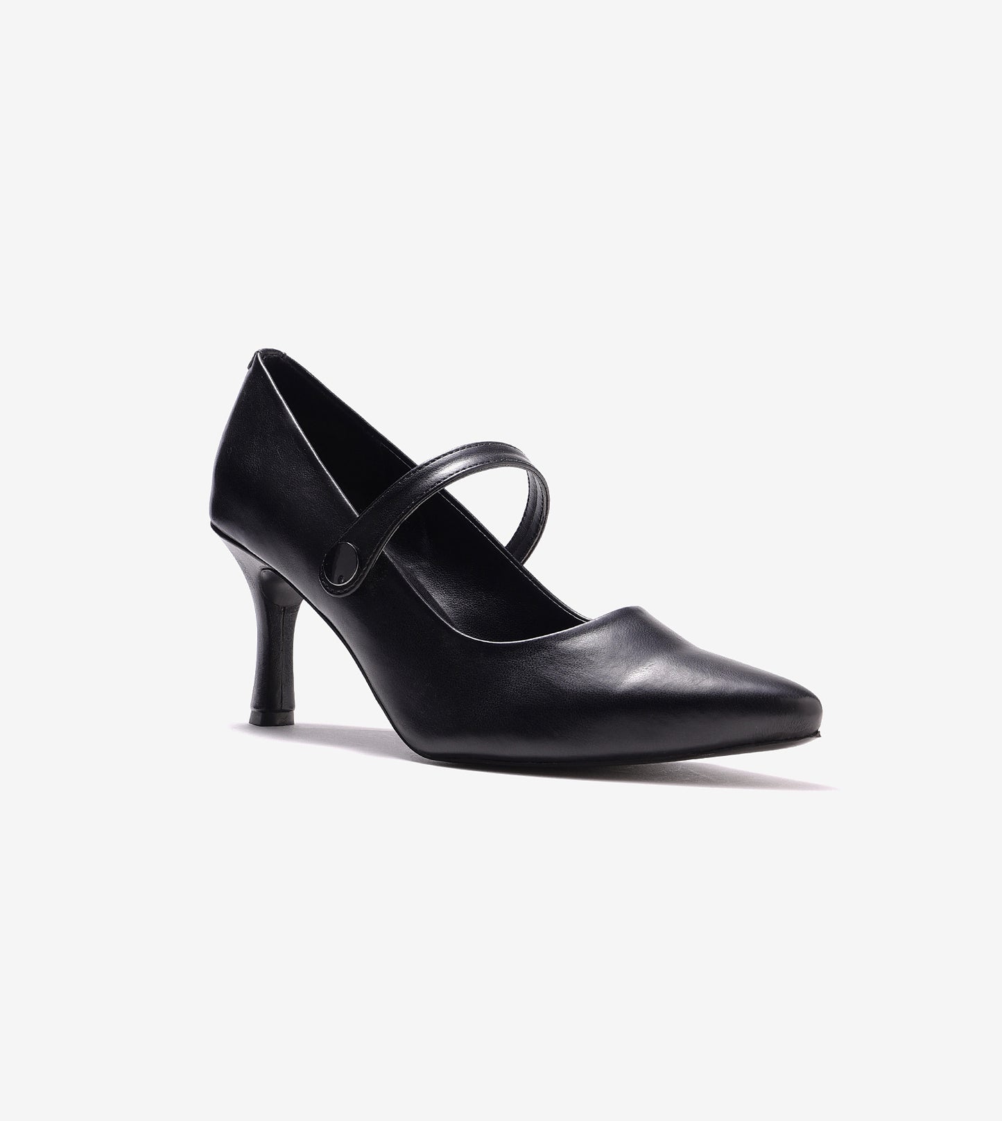 Pointed Toe Mary Jane Pumps - Black