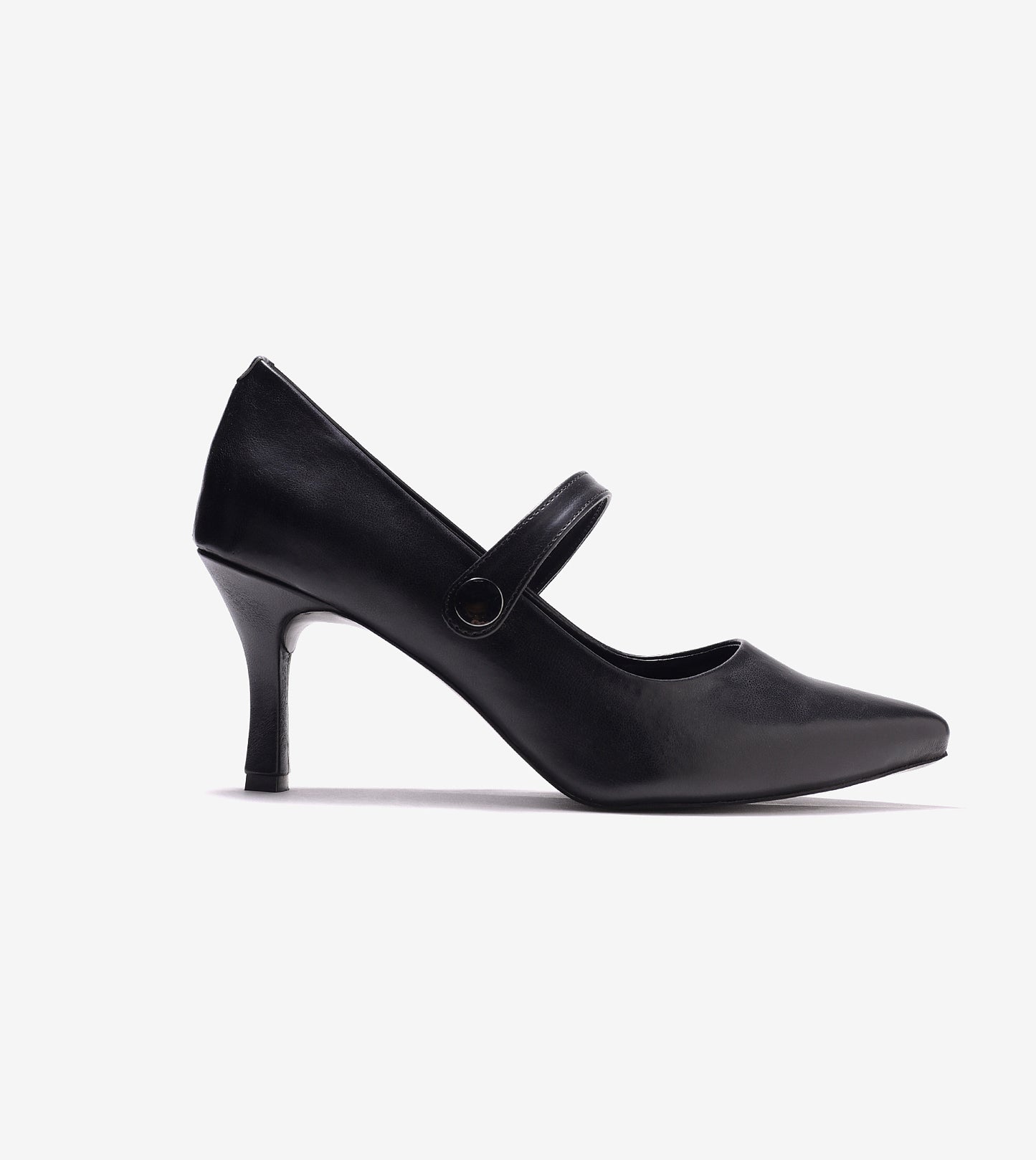 Pointed Toe Mary Jane Pumps - Black