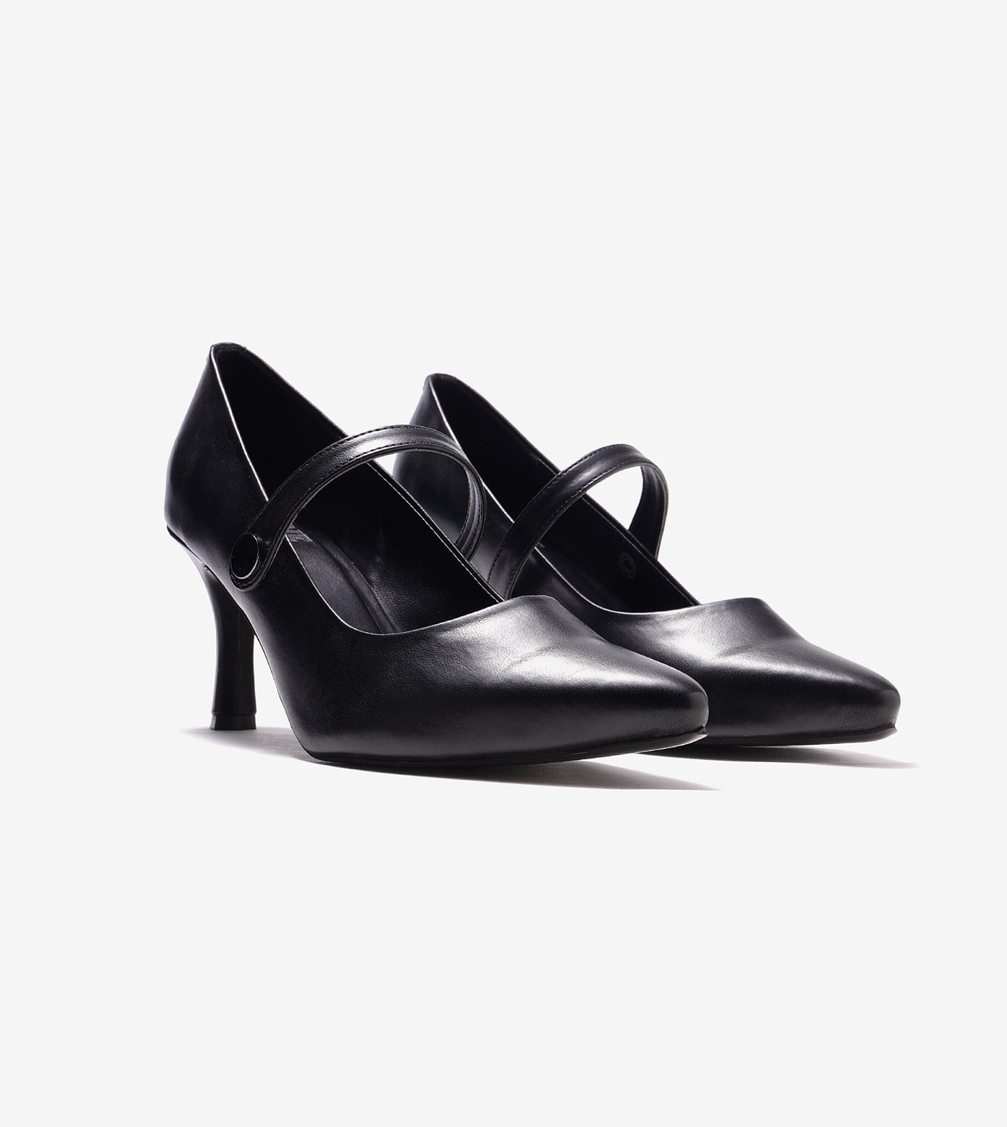 Pointed Toe Mary Jane Pumps - Black