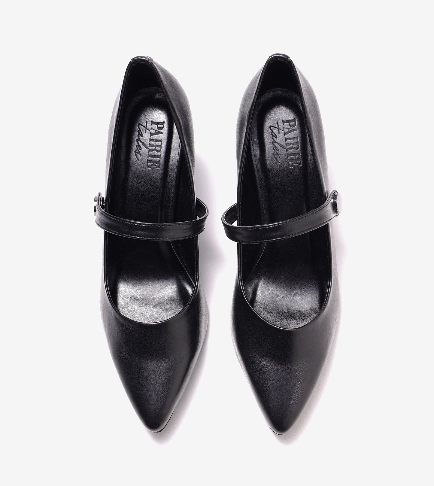 Pointed Toe Mary Jane Pumps - Black