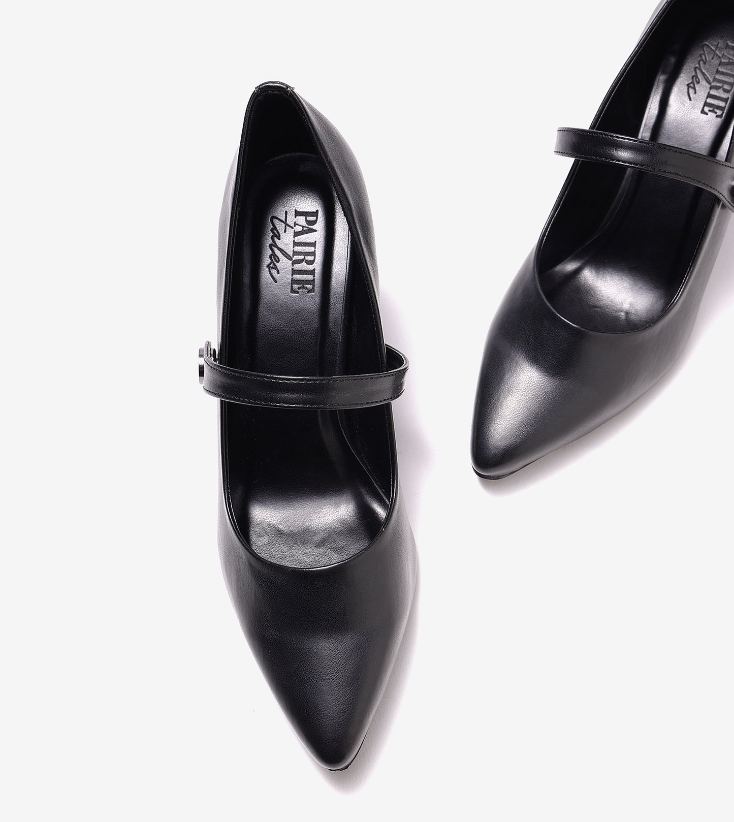 Pointed Toe Mary Jane Pumps - Black