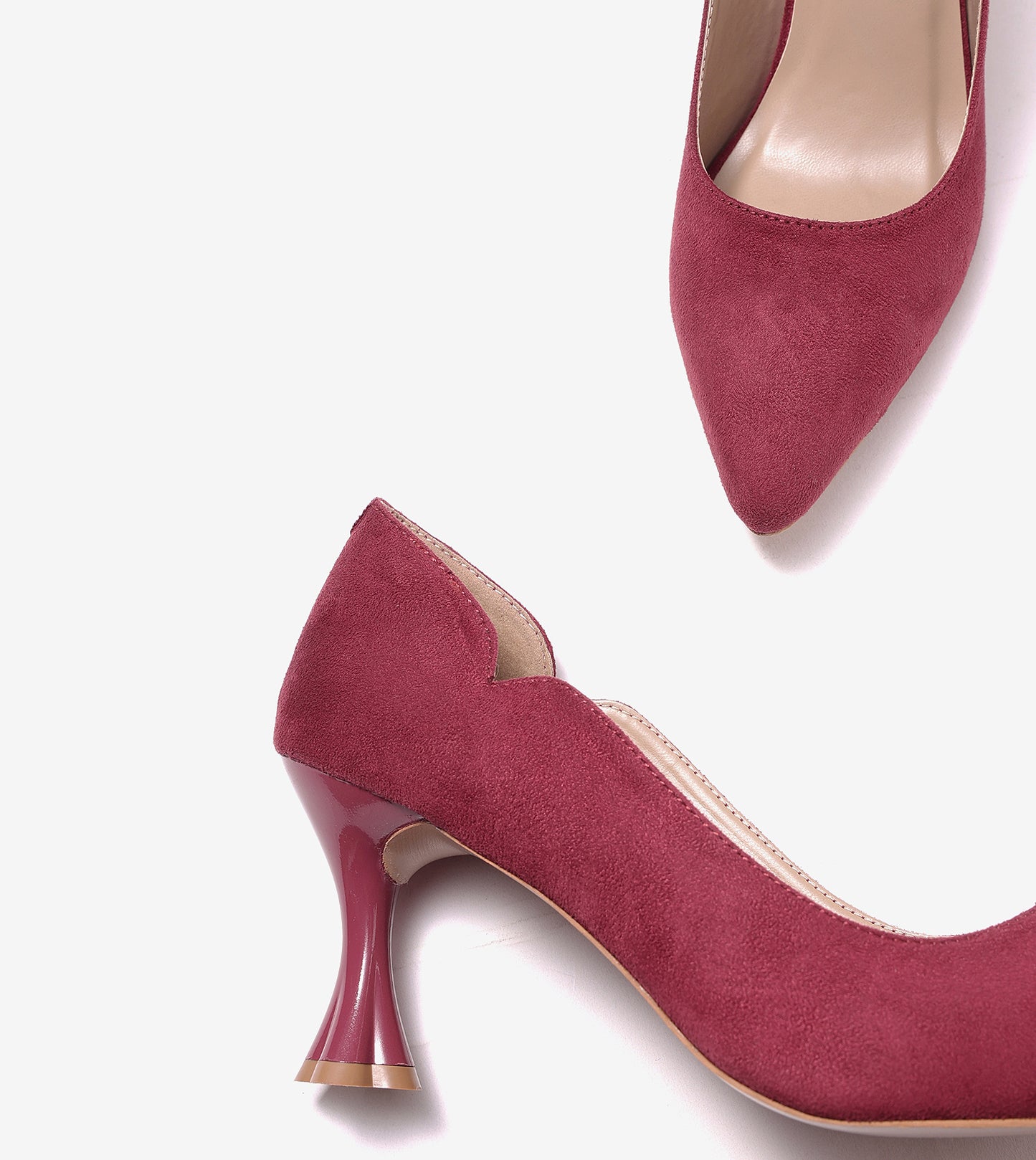 Pointed Toe Sculpted Pumps - Red