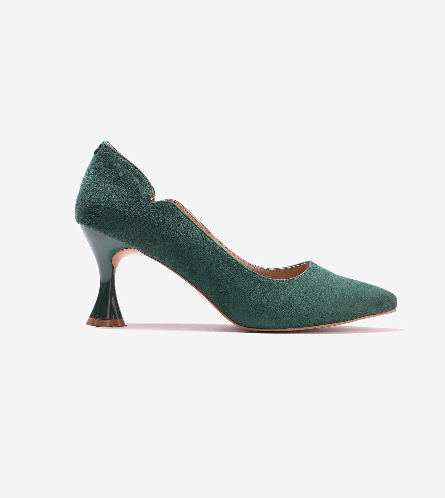 Pointed Toe Sculpted Pumps - Green