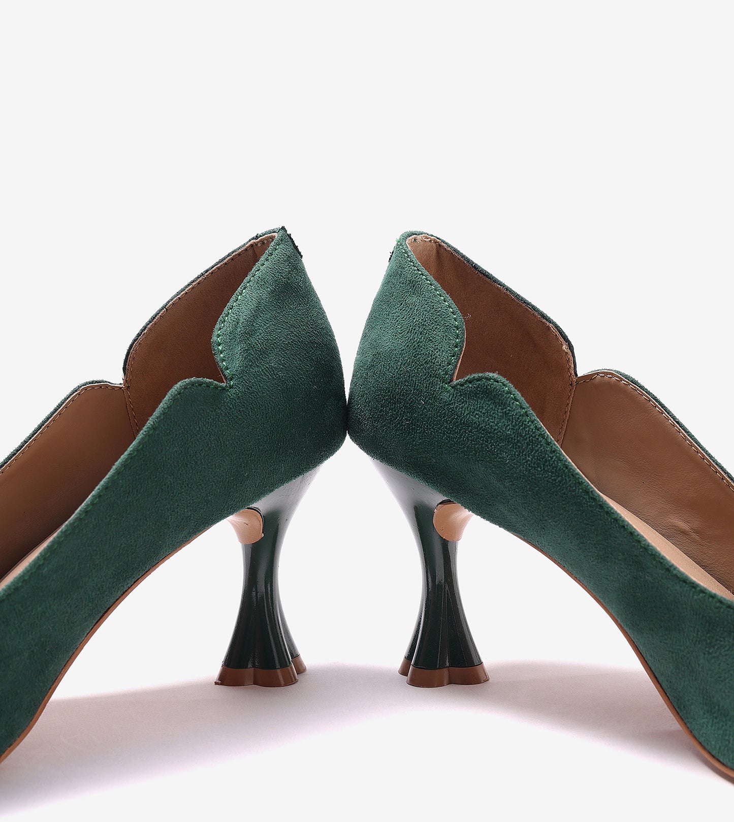 Pointed Toe Sculpted Pumps - Green