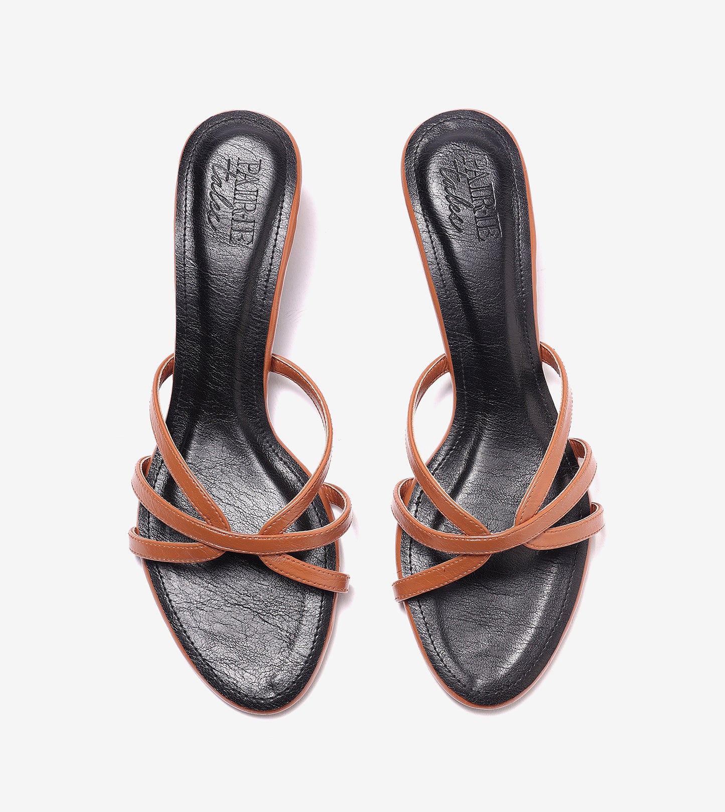 Cross Strap Kitten Mules - Black