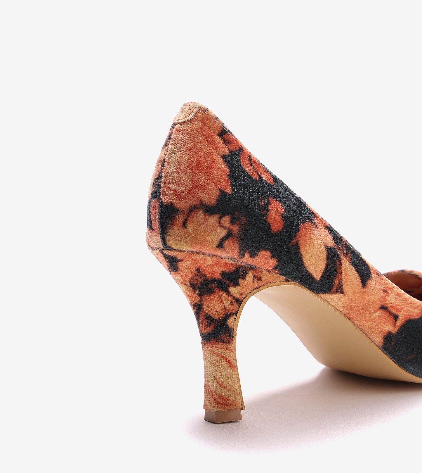 Floral Printed Pumps - Orange