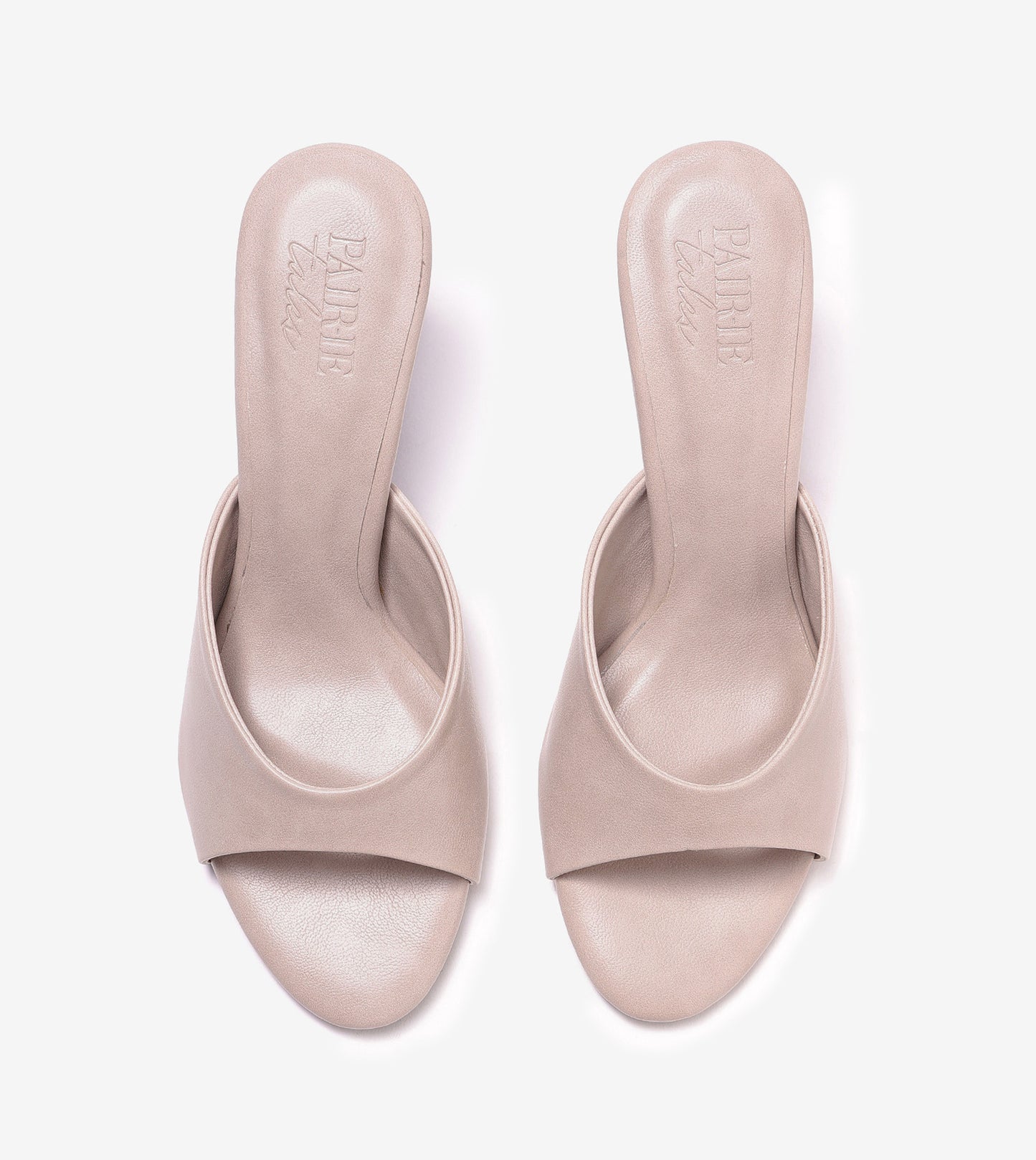 Almond Toe Stiletto Tweed Mules - Stone