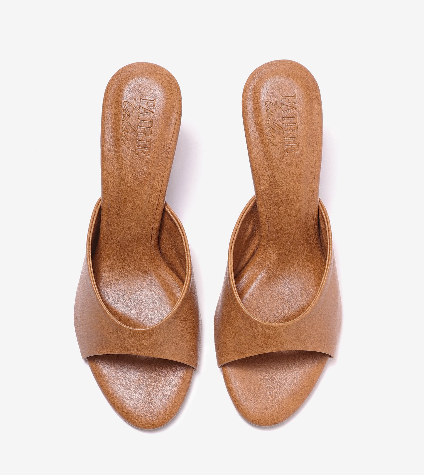 Almond Toe Stiletto Mules - Tan