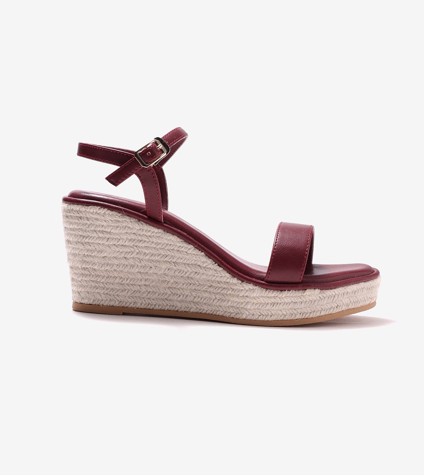 Espadrille Wedges - Maroon