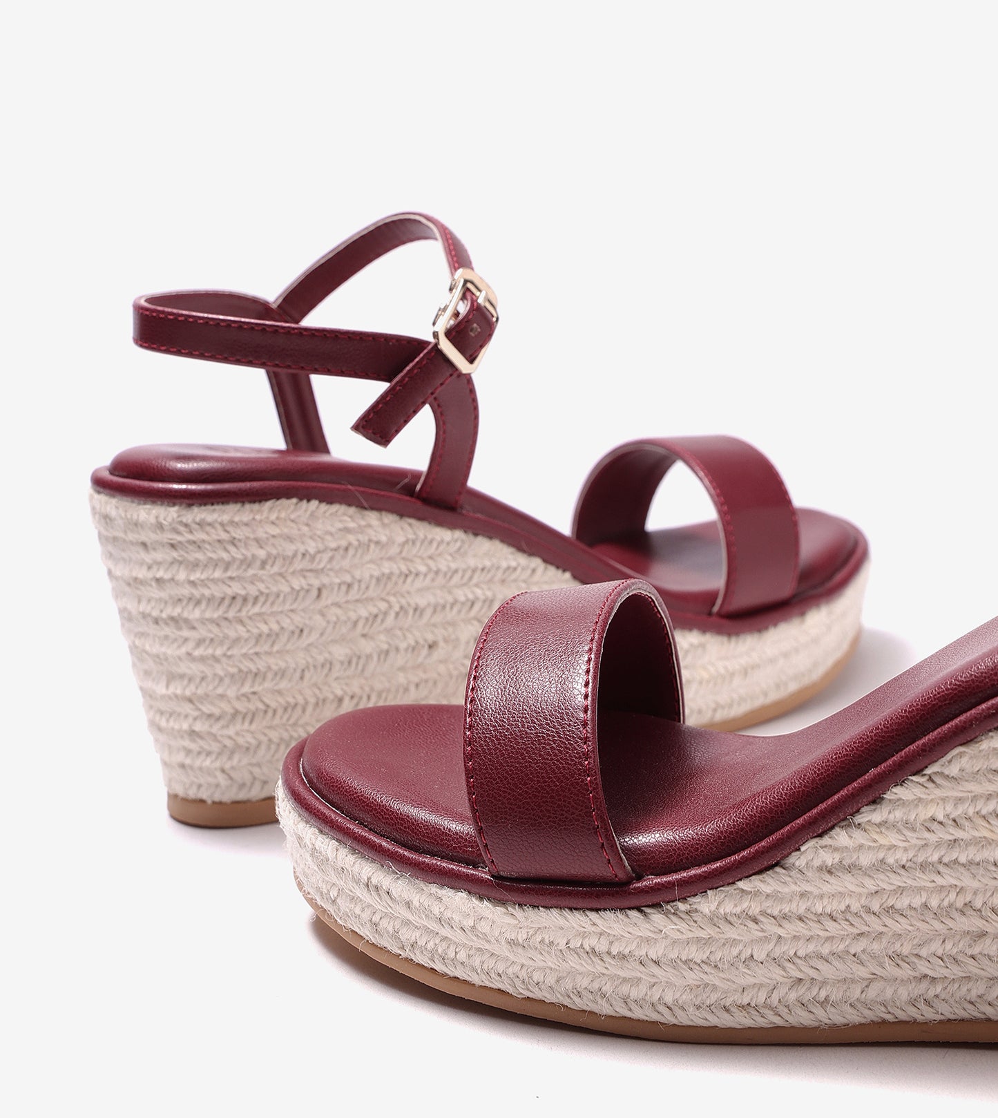 Espadrille Wedges - Maroon