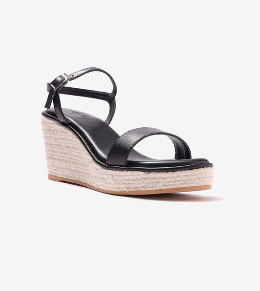 Espadrille Wedges - Black