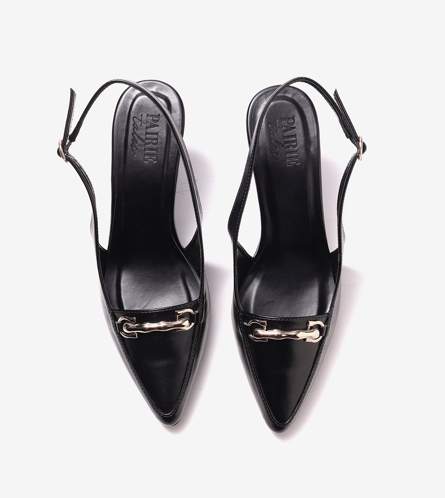 Chain - Embellished Slingback Pumps - Black