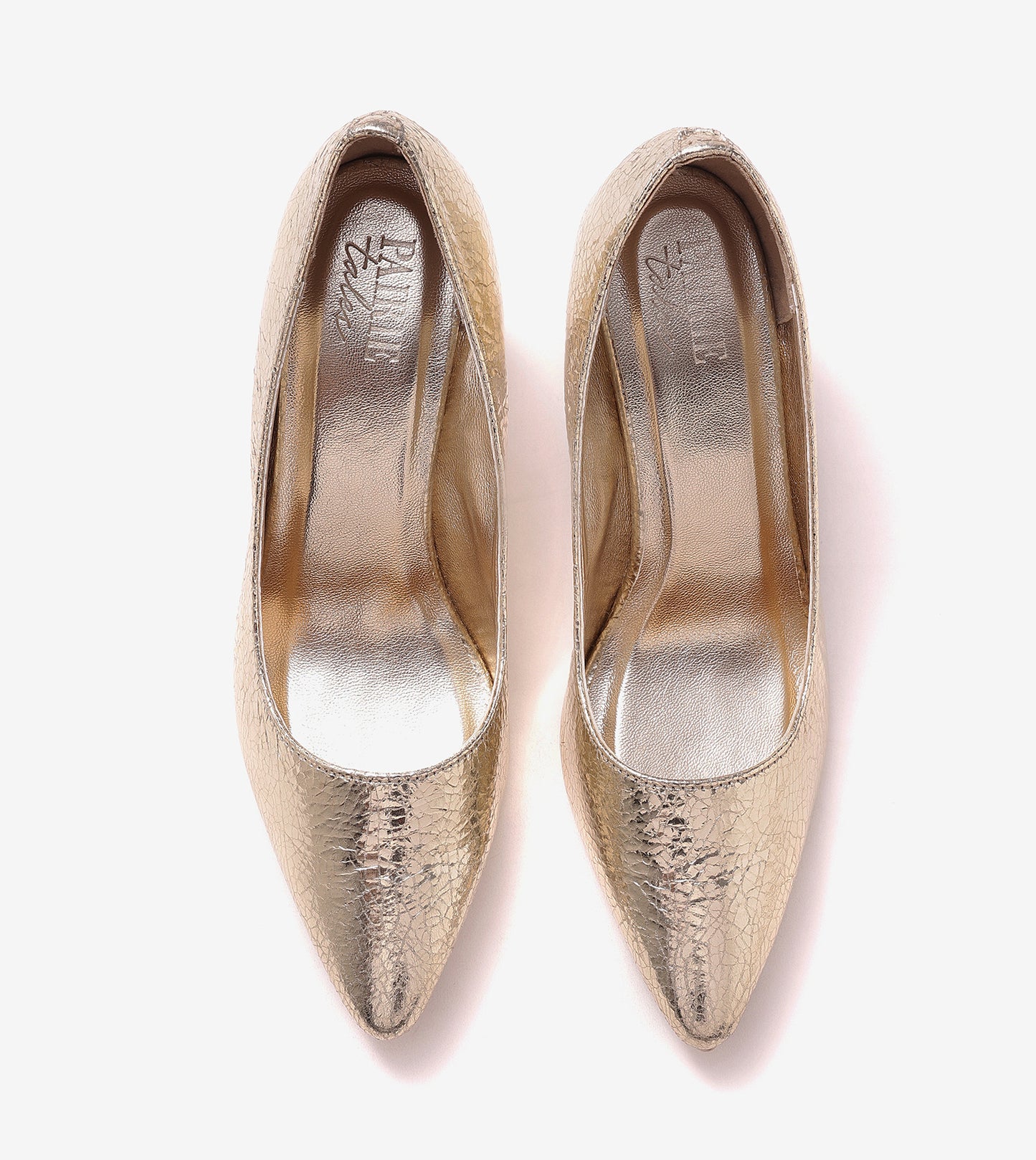 Crackled Metallic Pumps - Gold