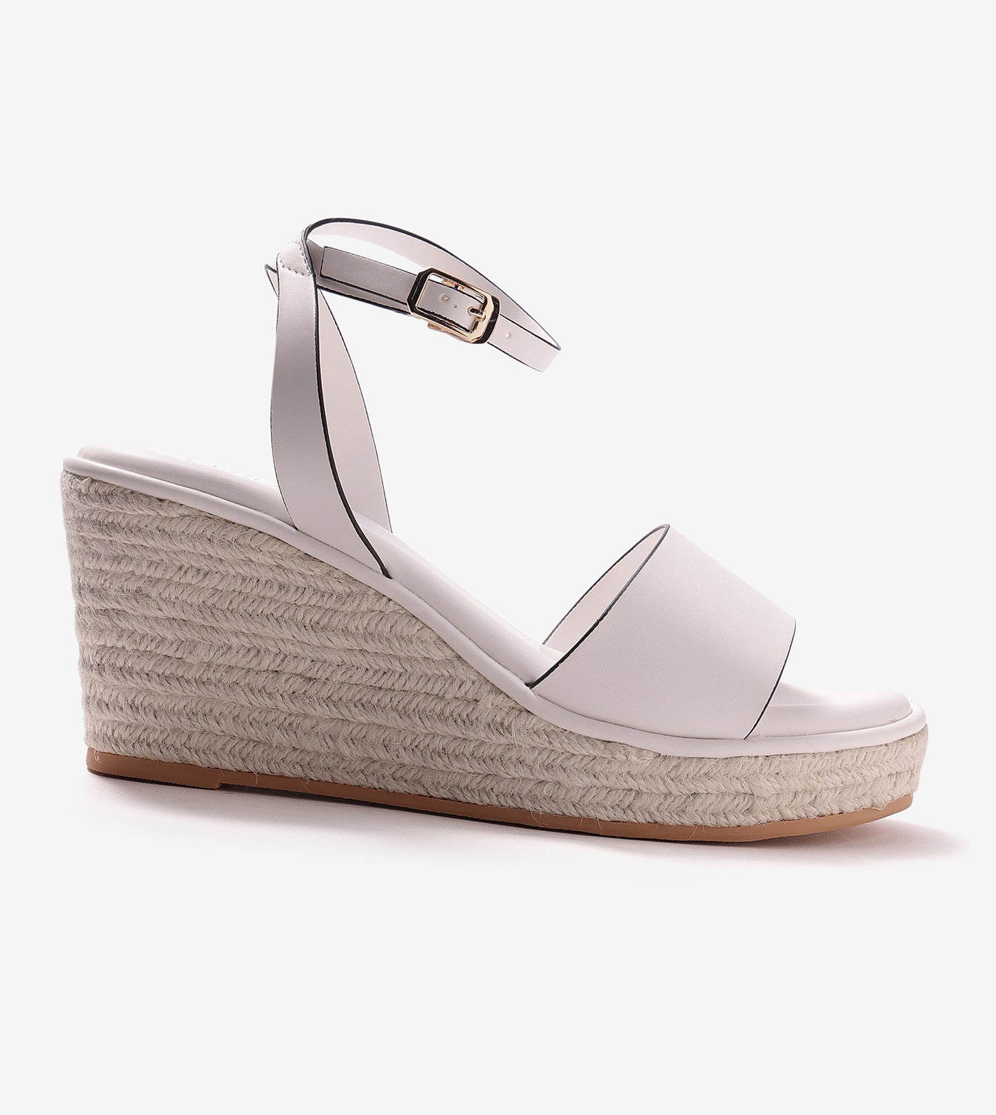 Ankle Strap Espadrille Wedges - White