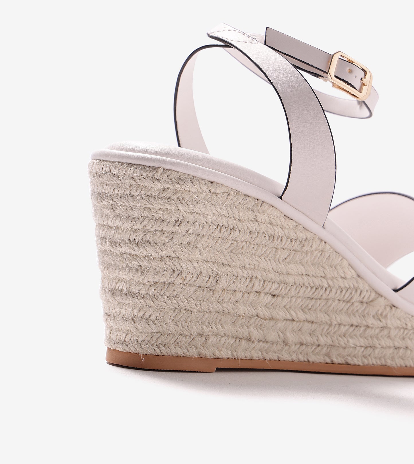 Ankle Strap Espadrille Wedges - White