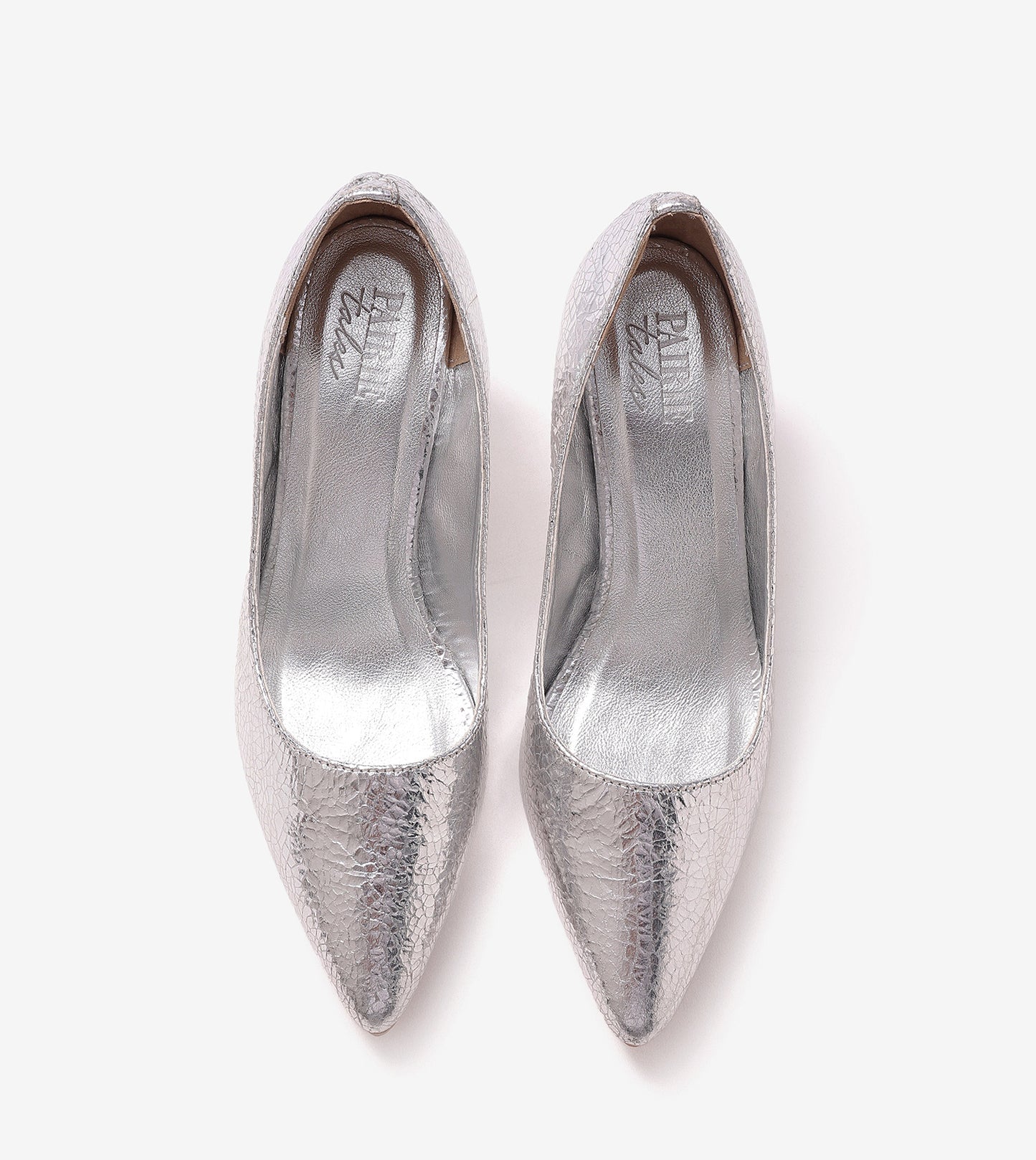 Crackled Metallic Pumps - Silver