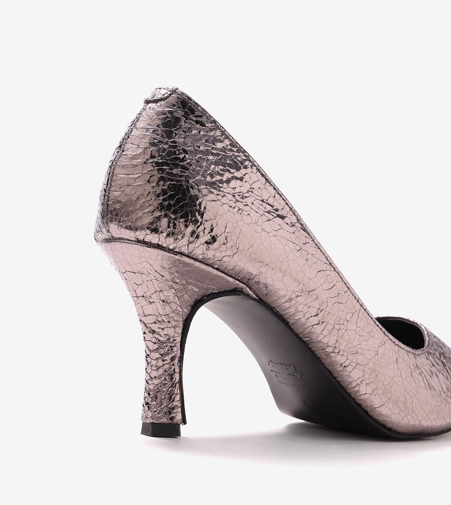 Crackled Metallic Pumps - Gunmetal