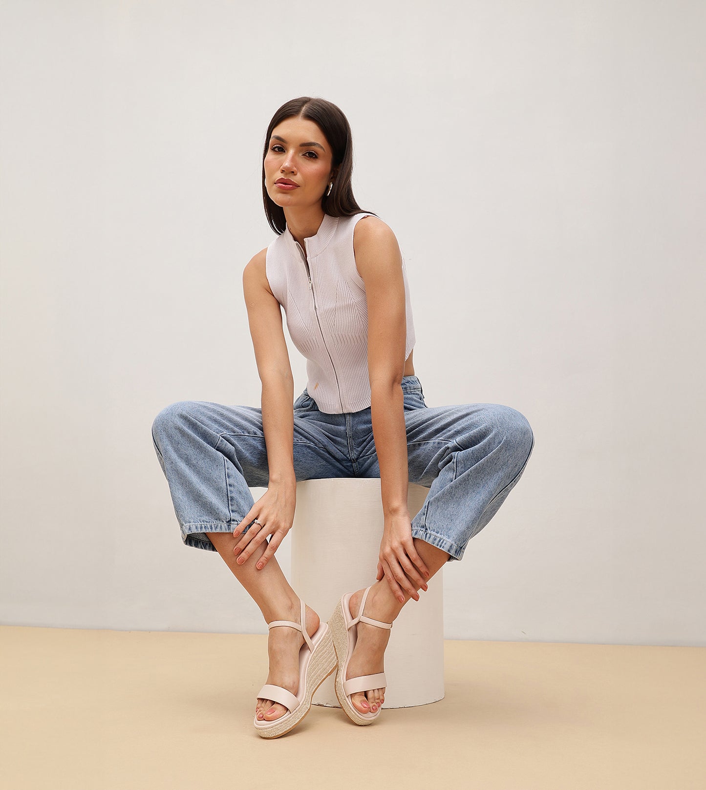 Espadrille Wedges - Cream