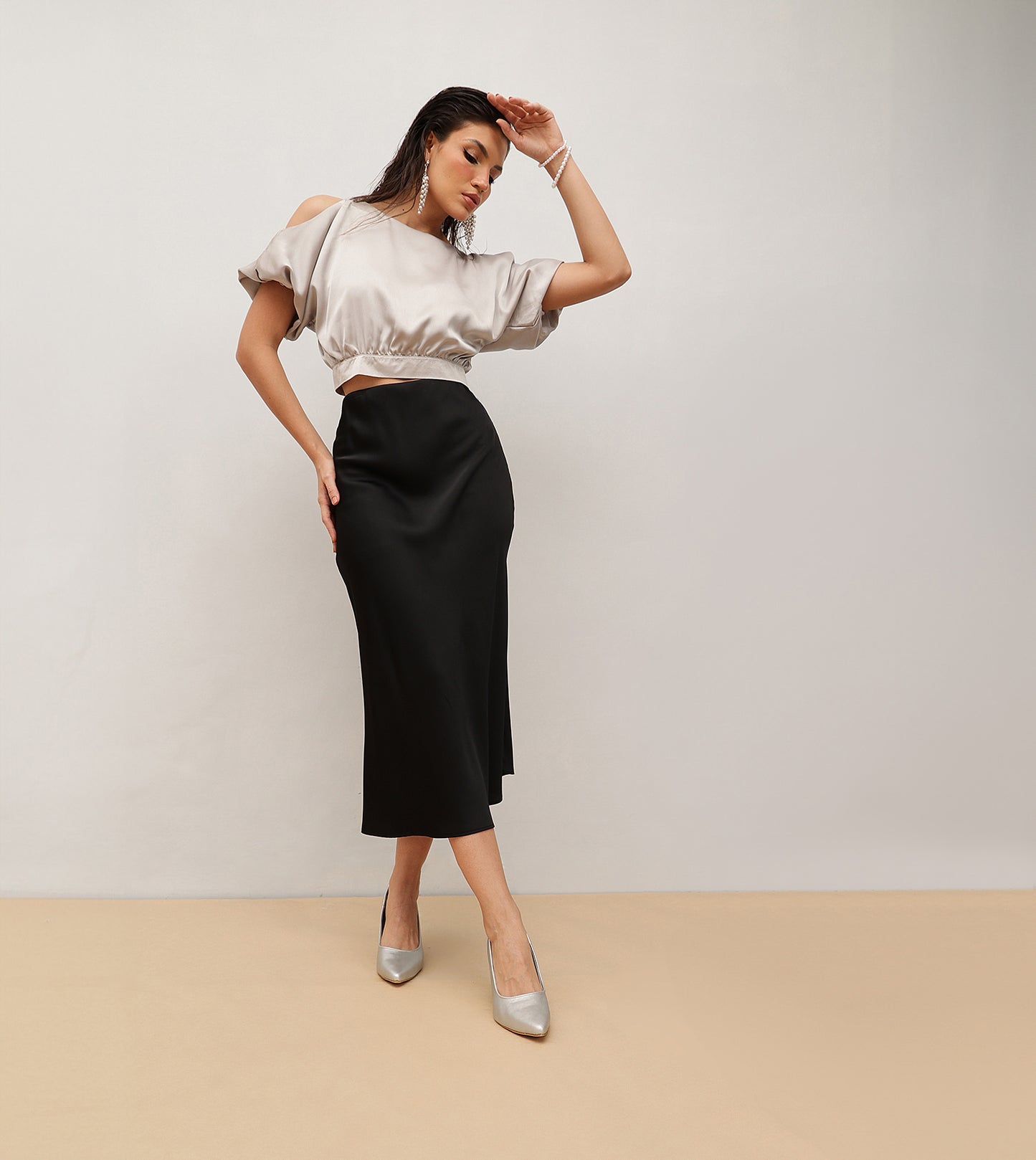 Matt Pointed Toe Pumps - Silver